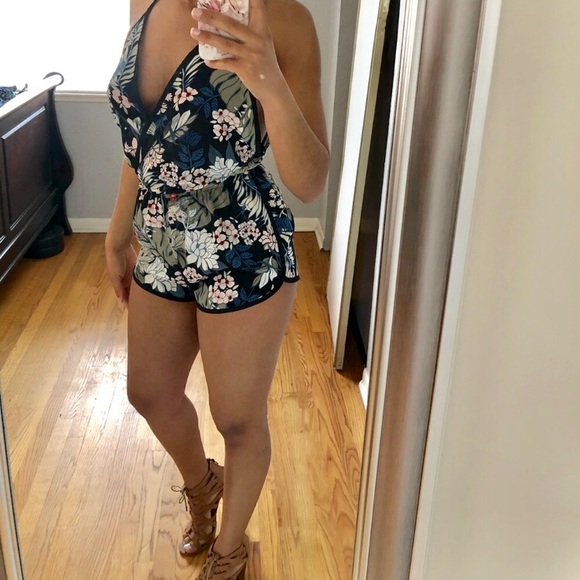 Pants - Tropical Print Romper